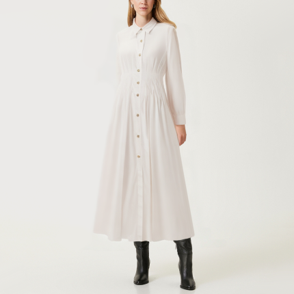 Temperament versatile lapel women's long-sleeved dress