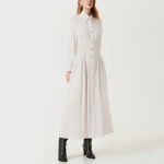Temperament versatile lapel women's long-sleeved dress