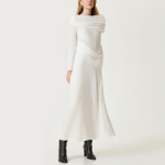 Elegant and chic white women's long sleeve dress