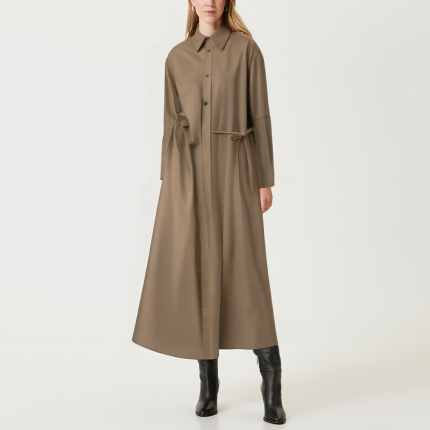 Retro versatile asymmetrical women's long-sleeved dress