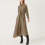 Retro versatile asymmetrical women's long-sleeved dress