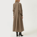 Retro versatile asymmetrical women's long-sleeved dress