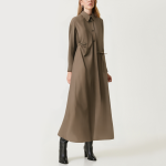 Retro versatile asymmetrical women's long-sleeved dress