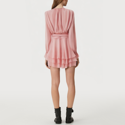 Autumn floral embellished women's long-sleeved dress