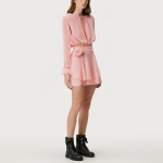 Autumn floral embellished women's long-sleeved dress