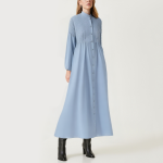 Blue chic loose women's long-sleeved dress