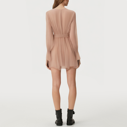 Fashionable V-neck flared women's long-sleeved dress