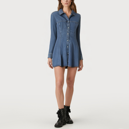 Autumn casual denim women's long-sleeved dress