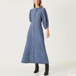 Temperament versatile denim women's long-sleeved dress