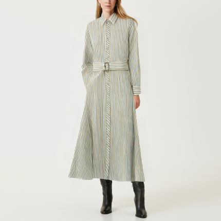 Striped loose women's long-sleeved dress