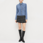 Lapel single-breasted denim women's long-sleeved shirt