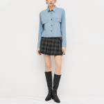 Fashionable women's long-sleeved shirt with flap