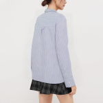 Striped blue fashion women's long sleeve shirt