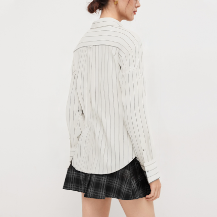 Striped casual loose women's long-sleeved shirt