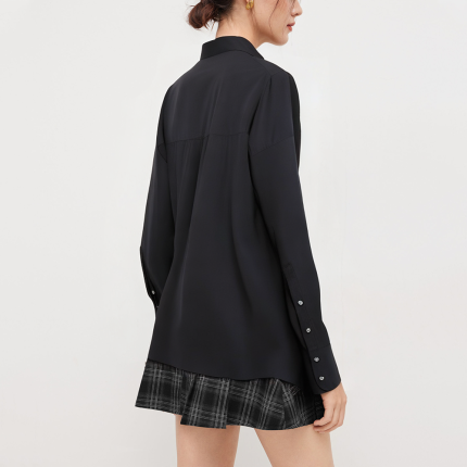 Casual single-breasted loose women's long-sleeved shirt