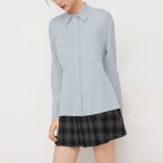 Fashion pocket loose women's long sleeve shirt