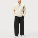 Black straight loose men's denim trousers