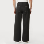 Black straight loose men's denim trousers