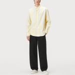 Black straight loose men's denim trousers