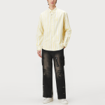 Vintage washed multi-pocket men's denim trousers