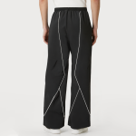 Black nylon loose-fitting men's sports trousers