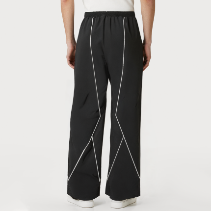 Black nylon loose-fitting men's sports trousers