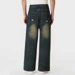 Vintage washed loose men's denim trousers