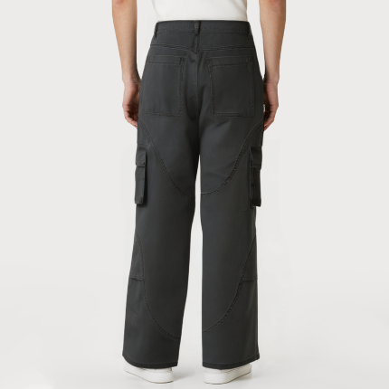 Men's casual straight mid-rise work trousers