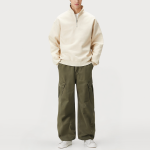 Vintage cotton wide-leg men's work trousers