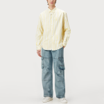 Fashion washed straight-leg men's denim trousers