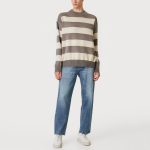 High quality striped crew neck men's sweater