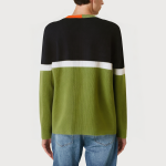 Autumn contrast color v-neck men's sweater