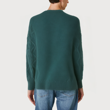 Men's vintage twist round neck long sleeve sweater