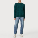 Men's vintage twist round neck long sleeve sweater