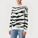 Fashionable zebra print men's sweater