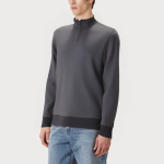 Gray stand collar loose men's sweatshirt