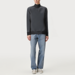 Gray stand collar loose men's sweatshirt