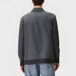 Gray stand collar loose men's sweatshirt