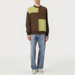 Contrast color stitching loose men's sweatshirt