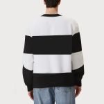 Men's round neck contrast color stitching sweatshirt