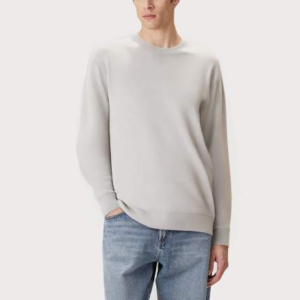Light grey simple round neck men's sweatshirt