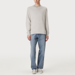Light grey simple round neck men's sweatshirt