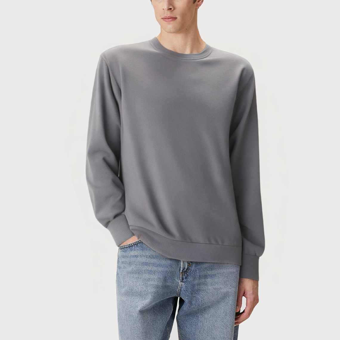 Gradient color crew neck comfortable men's sweatshirt
