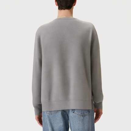 Gray casual autumn round neck men's sweatshirt