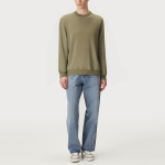 High-quality green round-neck men's sweatshirt