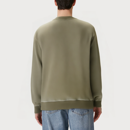 High-quality green round-neck men's sweatshirt