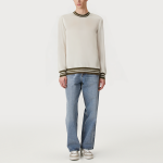 Men's striped ribbed crew neck sweatshirt