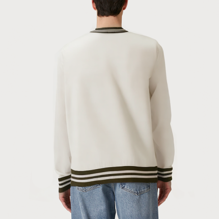 Men's striped ribbed crew neck sweatshirt