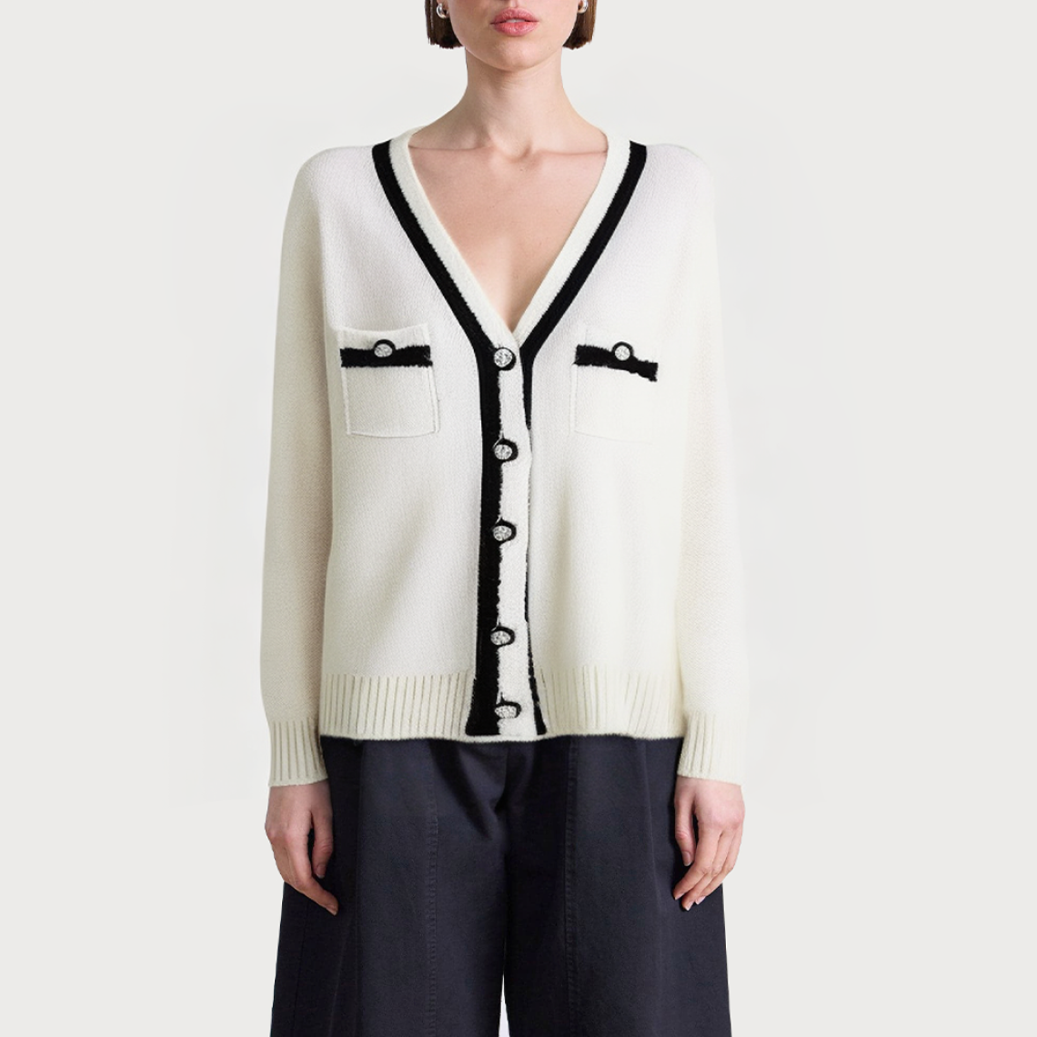 Light luxury autumn V-neck women's sweater