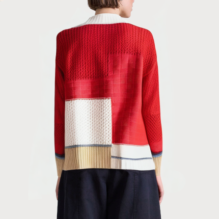 Fashionable loose red women's sweater